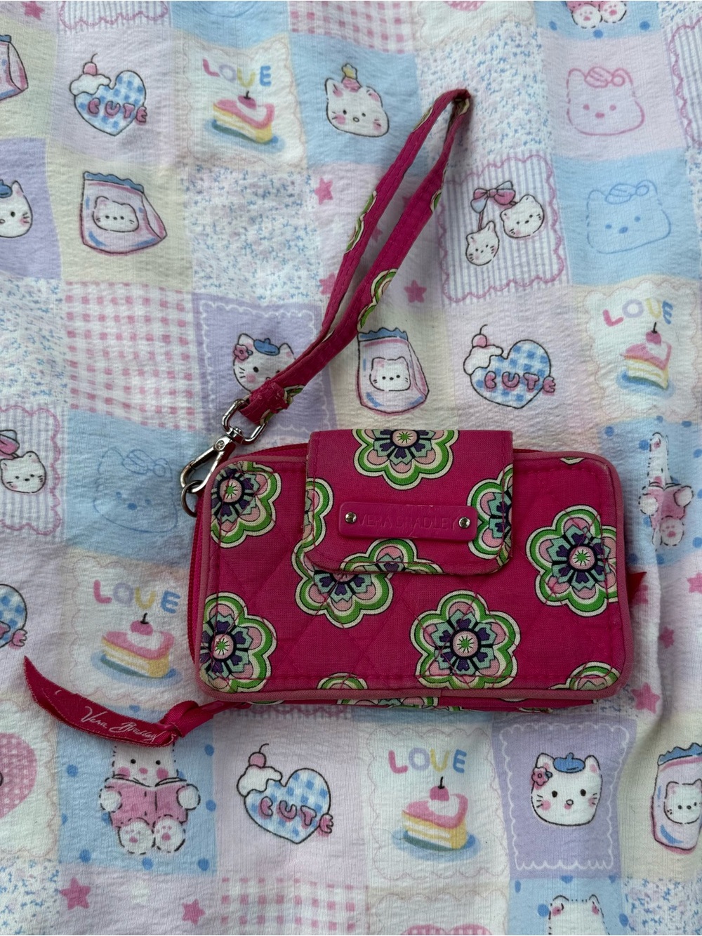 Vera Bradley Magenta Floral Wristlet Wallet